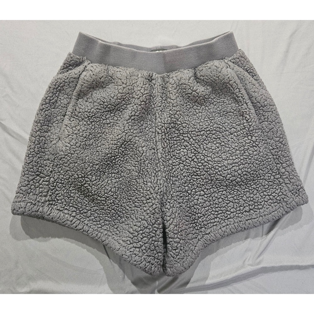 UGG Sherpa Shorts Women S Gray Excellent Fleece High Rise Lounge 1132474